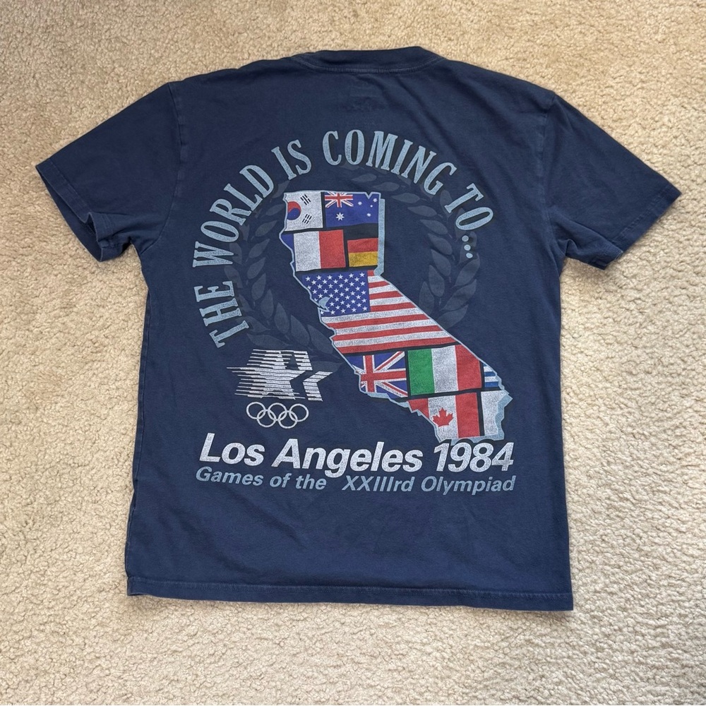 Vintage Dark Blue Los Angeles 1984 Olympics Graphic Tee